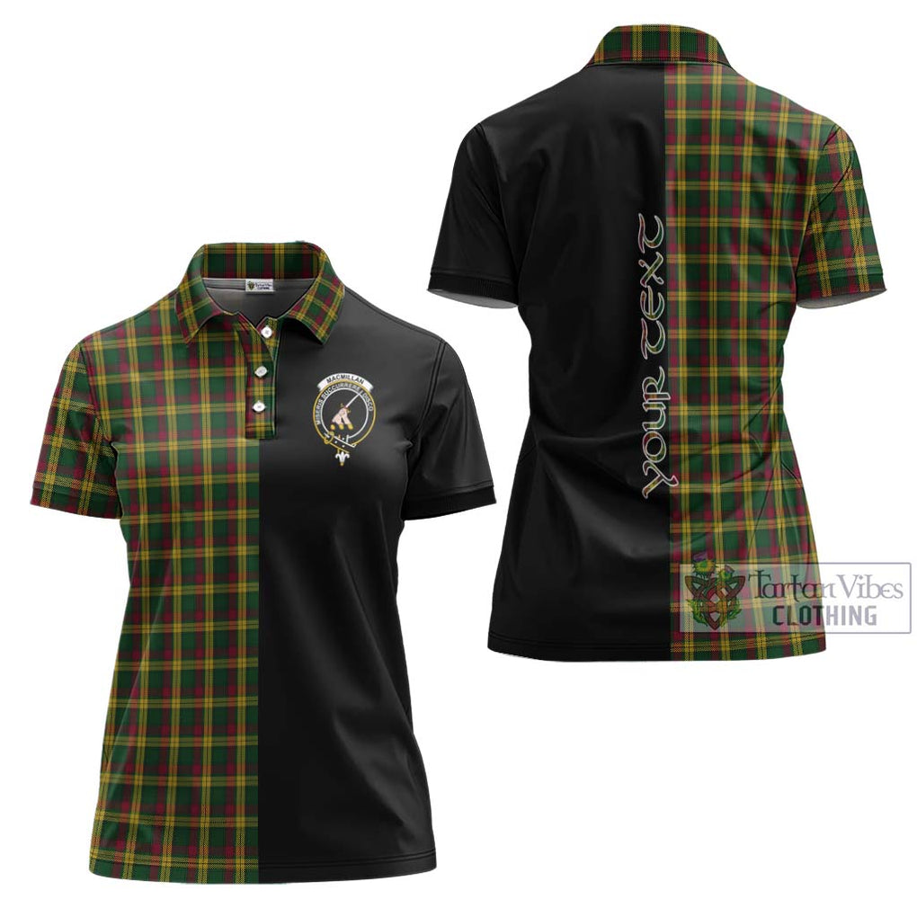 MacMillan (McMillan) Tartan Women's Polo Shirt with Family Crest and Half Of Me Style Women - Tartanvibesclothing Shop