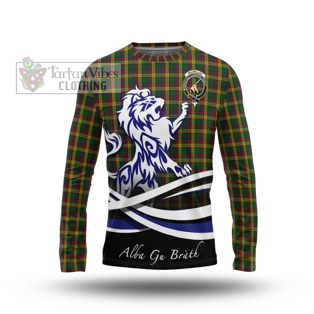 MacMillan (McMillan) Tartan Long Sleeve T-Shirt with Alba Gu Brath Regal Lion Emblem Unisex - Tartanvibesclothing Shop