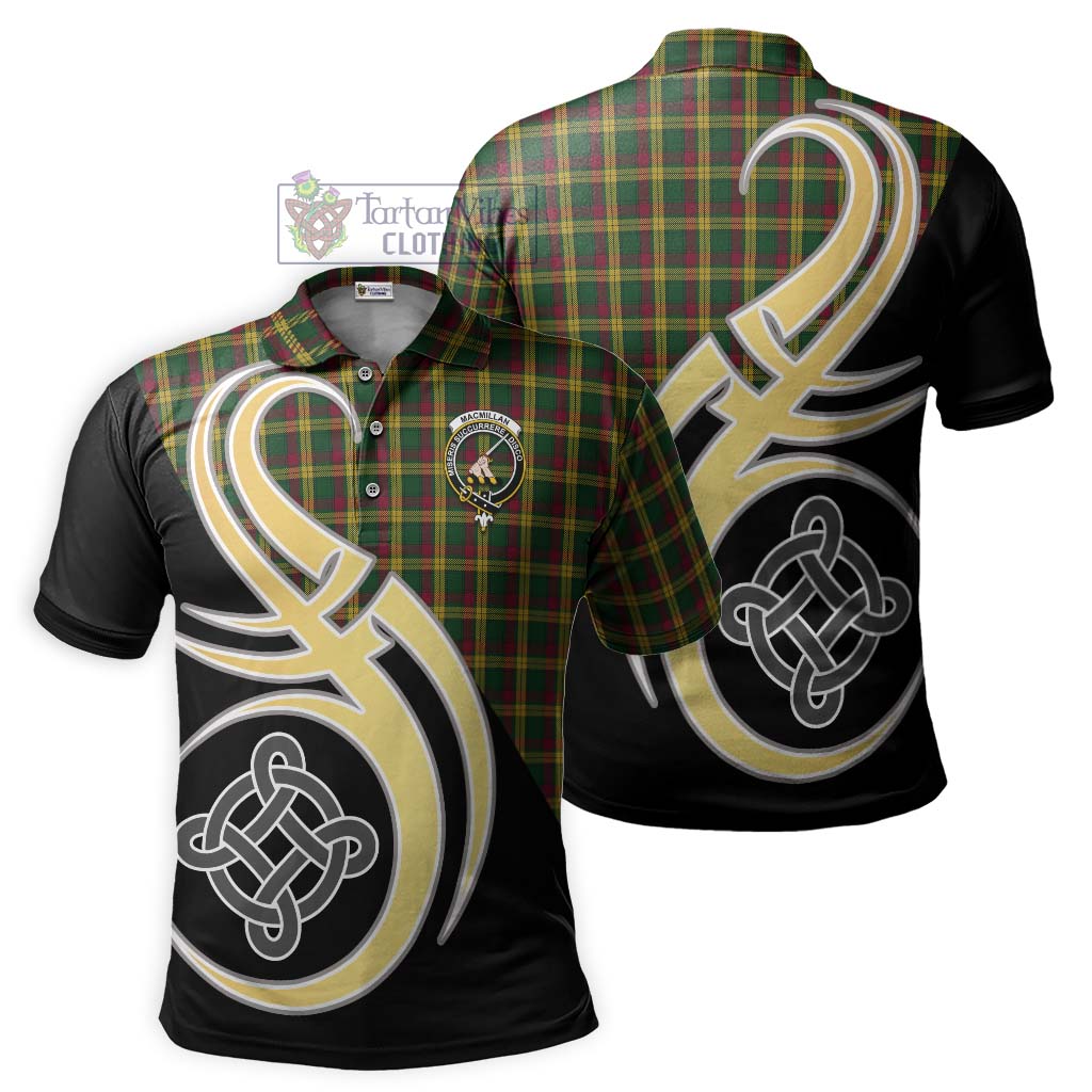 MacMillan (McMillan) Tartan Polo Shirt with Family Crest and Celtic Symbol Style Kid - Tartan Vibes Clothing