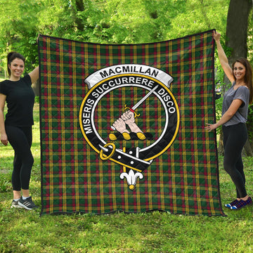 MacMillan Ancient Tartan Quilt with Family Crest