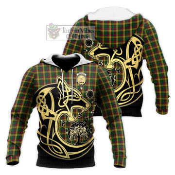 MacMillan (McMillan) Tartan Knitted Hoodie with Family Crest Celtic Wolf Style Unisex Knitted Pullover Hoodie - Tartan Vibes Clothing