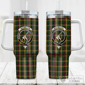MacMillan Ancient Tartan and Family Crest Tumbler with Handle