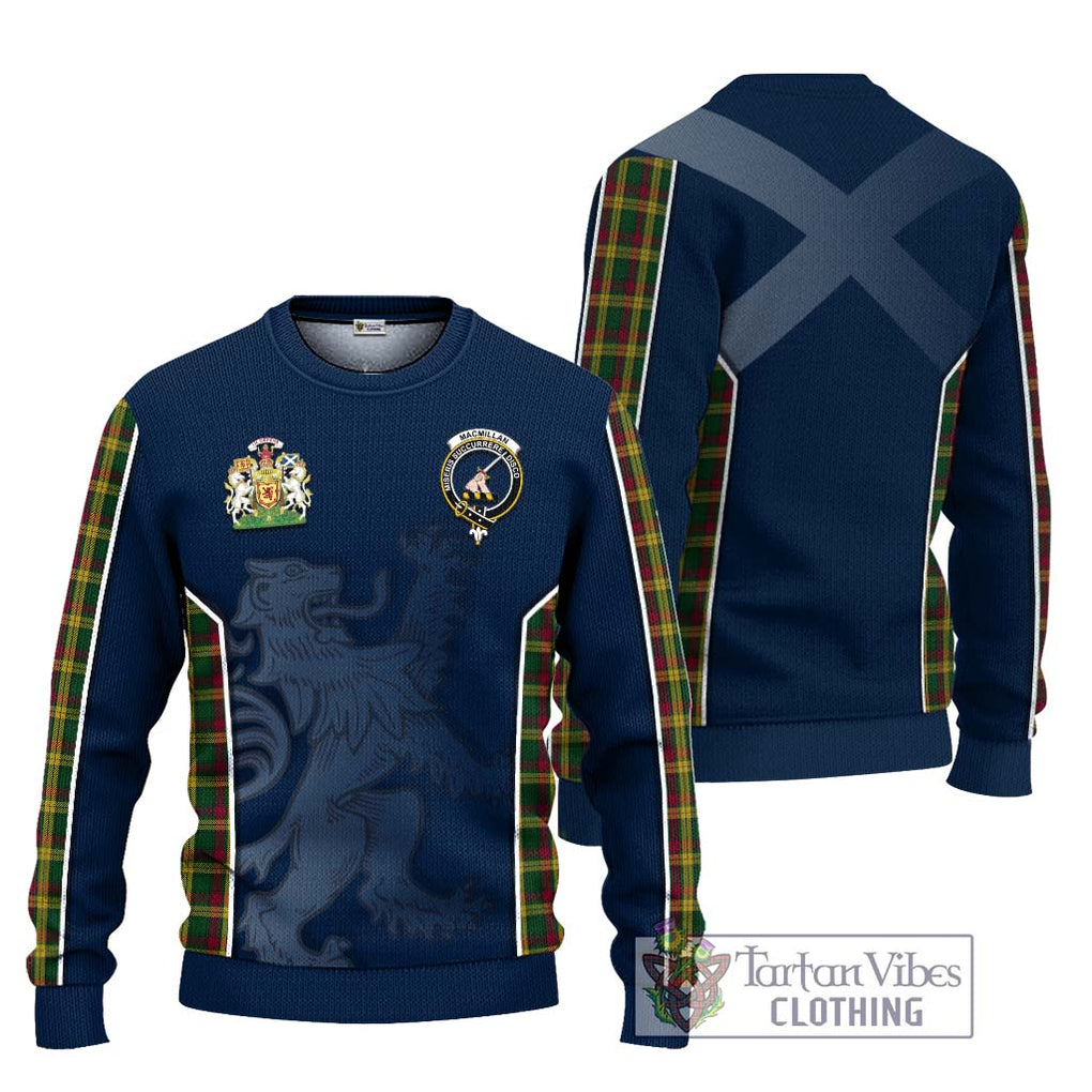 MacMillan (McMillan) Tartan Knitted Sweater with Family Crest and Lion Rampant Vibes Sport Style Unisex - Tartan Vibes Clothing