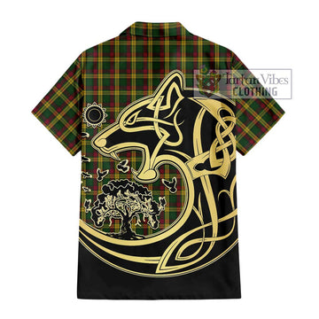 MacMillan (McMillan) Tartan Hawaiian Shirt with Family Crest Celtic Wolf Style