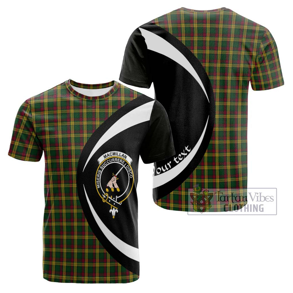Tartan Vibes Clothing MacMillan Ancient Tartan Cotton T-shirt with Family Crest Circle Style
