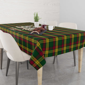 Tartan Vibes Clothing MacMillan Ancient Tartan Tablecloth with Clan Crest and the Golden Sword of Courageous Legacy