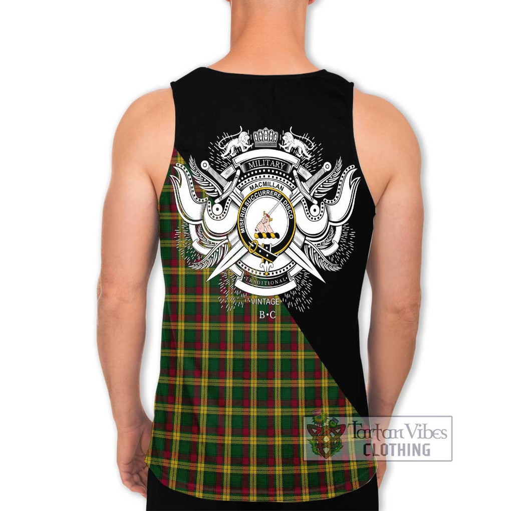 MacMillan (McMillan) Tartan Men's Tank Top with Family Crest and Military Logo Style - Tartanvibesclothing Shop