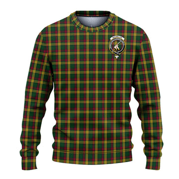 MacMillan Ancient Tartan Knitted Sweater with Family Crest - Tartanvibesclothing