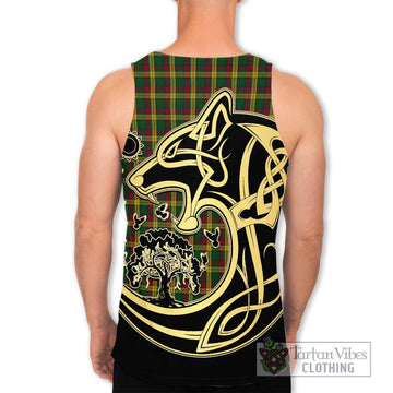 MacMillan (McMillan) Tartan Men's Tank Top with Family Crest Celtic Wolf Style