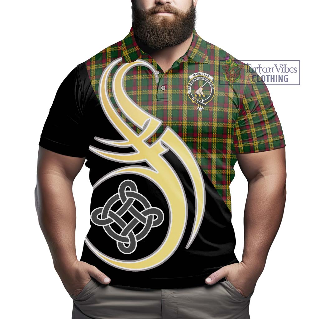 MacMillan (McMillan) Tartan Polo Shirt with Family Crest and Celtic Symbol Style - Tartan Vibes Clothing