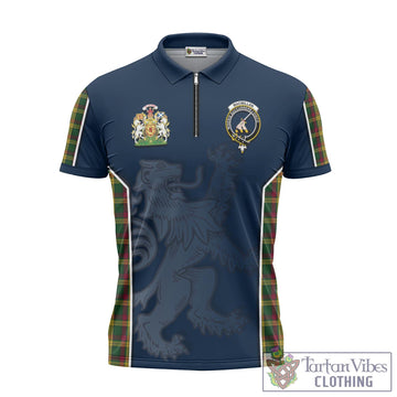MacMillan Ancient Tartan Zipper Polo Shirt with Family Crest and Lion Rampant Vibes Sport Style