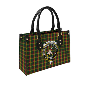 MacMillan Ancient Tartan Leather Bag with Family Crest