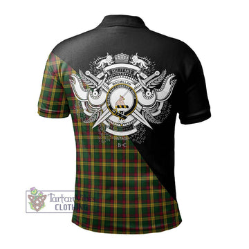 MacMillan (McMillan) Tartan Polo Shirt with Family Crest and Military Logo Style - Tartanvibesclothing Shop