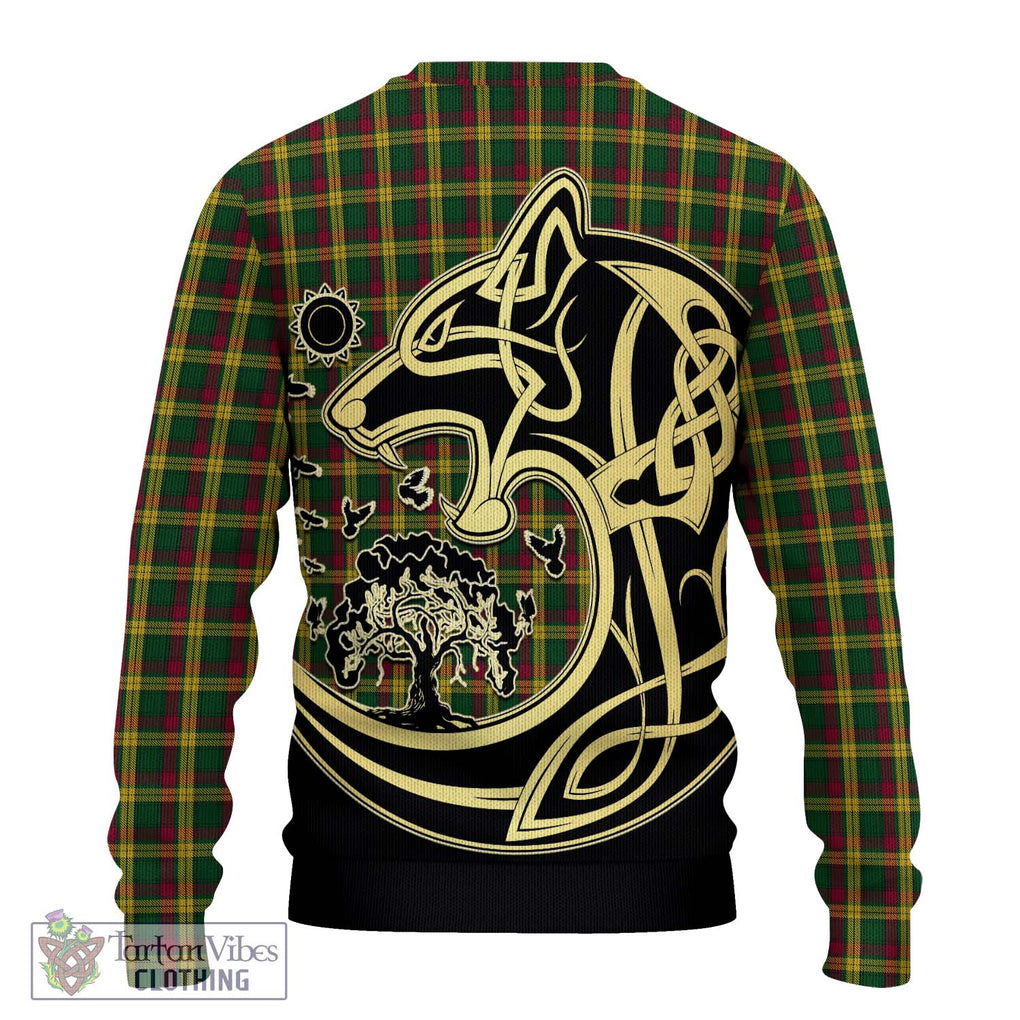 MacMillan (McMillan) Tartan Knitted Sweater with Family Crest Celtic Wolf Style - Tartan Vibes Clothing