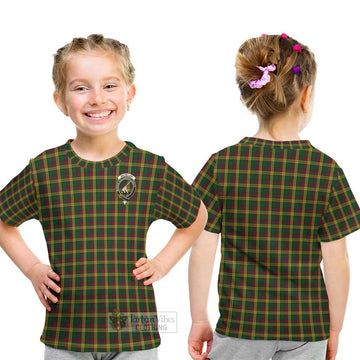 MacMillan (McMillan) Tartan Kid T-Shirt with Family Crest - Tartanvibesclothing Shop