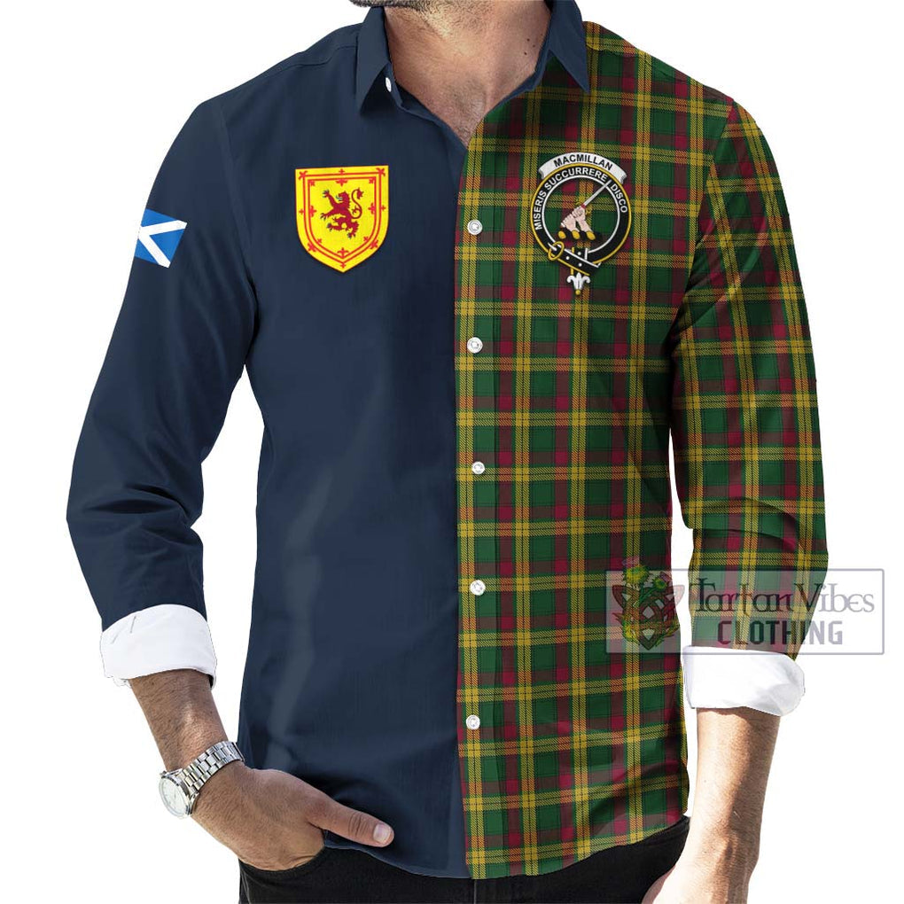 MacMillan (McMillan) Tartan Long Sleeve Button Shirt Alba with Scottish Lion Royal Arm Half Style Men's Shirt - Tartan Vibes Clothing
