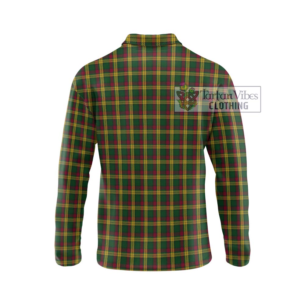 MacMillan (McMillan) Tartan Long Sleeve Polo Shirt with Family Crest DNA In Me Style - Tartanvibesclothing Shop