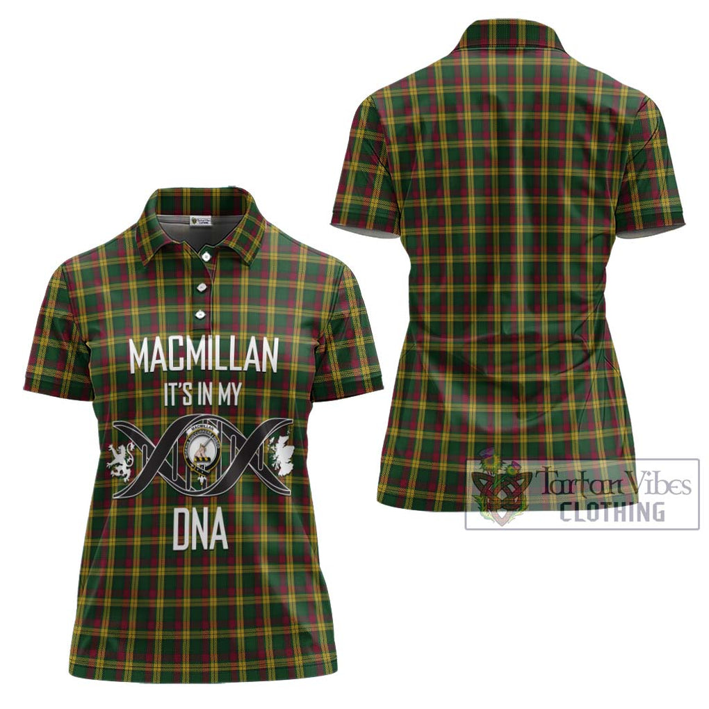 MacMillan (McMillan) Tartan Women's Polo Shirt with Family Crest DNA In Me Style - Tartanvibesclothing Shop