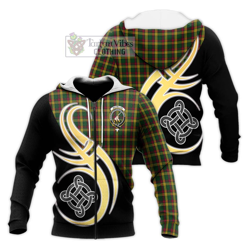 MacMillan (McMillan) Tartan Knitted Hoodie with Family Crest and Celtic Symbol Style Unisex Knitted Zip Hoodie - Tartan Vibes Clothing
