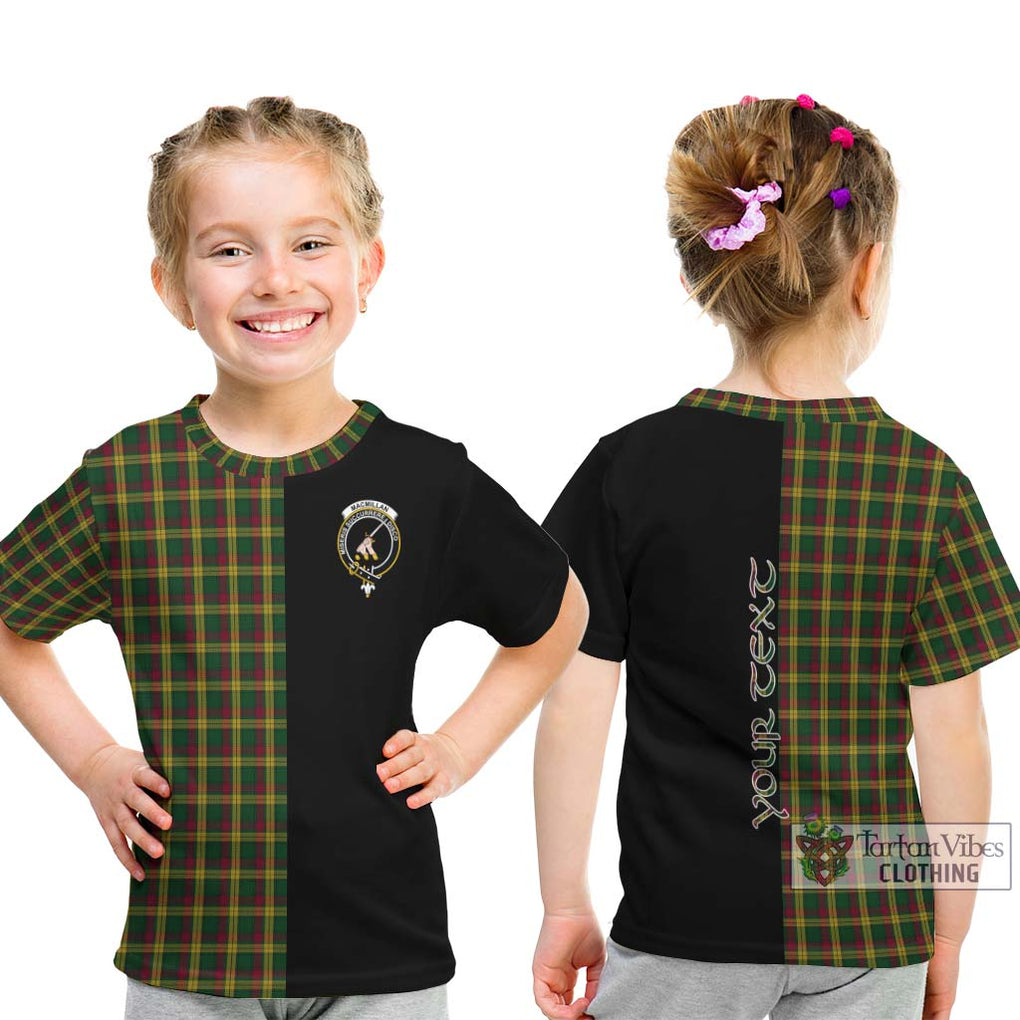 MacMillan (McMillan) Tartan Kid T-Shirt with Family Crest and Half Of Me Style - Tartanvibesclothing Shop