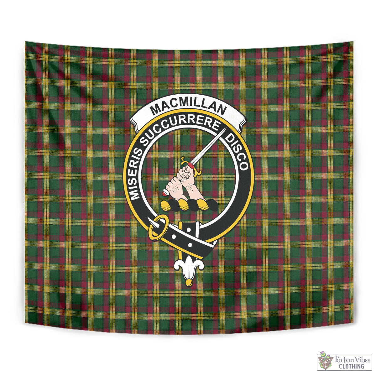 Tartan Vibes Clothing MacMillan Ancient Tartan Tapestry Wall Hanging and Home Decor for Room with Family Crest