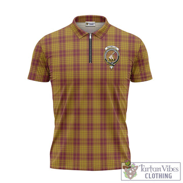 MacMillan Dress Tartan Zipper Polo Shirt with Family Crest