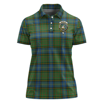 MacMillan Hunting Ancient Tartan Polo Shirt with Family Crest For Women