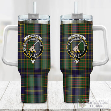 MacMillan Hunting Modern Tartan and Family Crest Tumbler with Handle