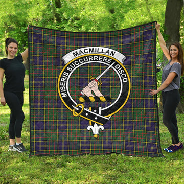 MacMillan Hunting Modern Tartan Quilt with Family Crest