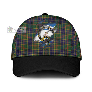 MacMillan Hunting Modern Tartan Classic Cap with Family Crest In Me Style