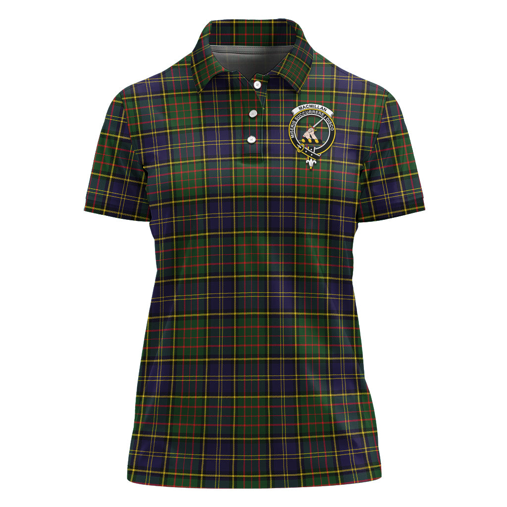 macmillan-hunting-modern-tartan-polo-shirt-with-family-crest-for-women