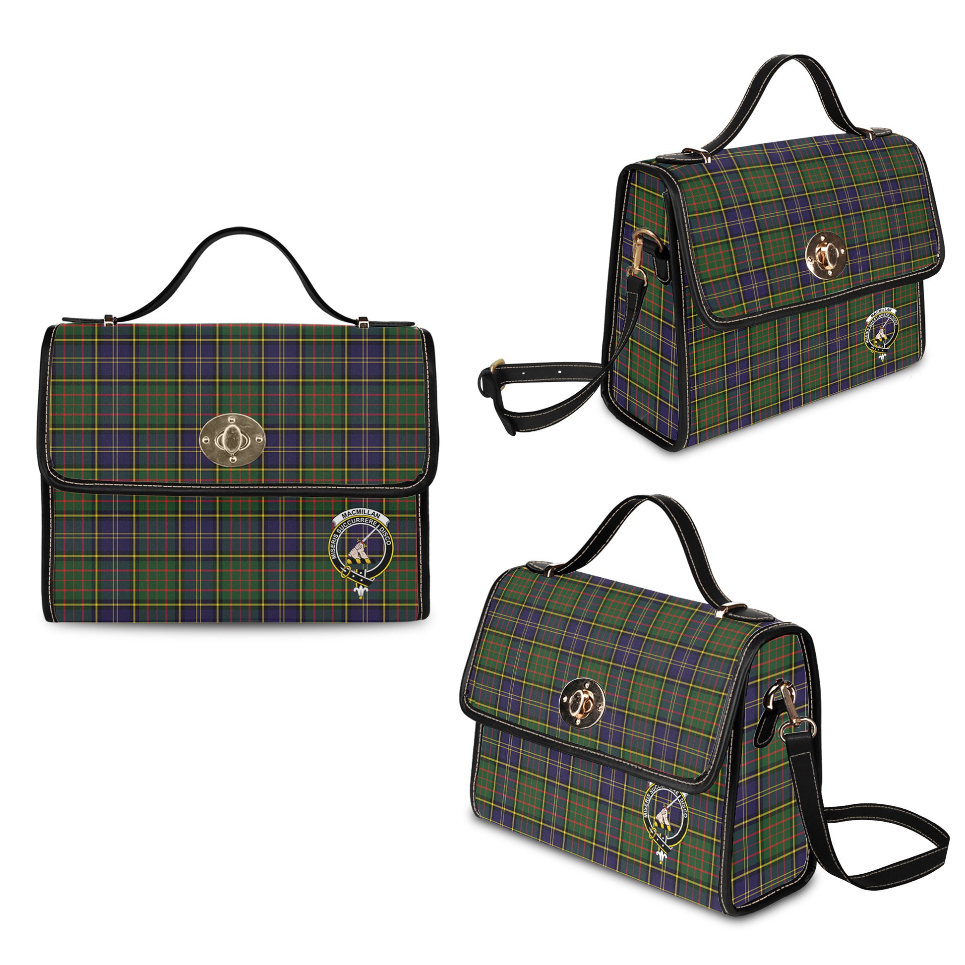 macmillan-hunting-modern-tartan-leather-strap-waterproof-canvas-bag-with-family-crest