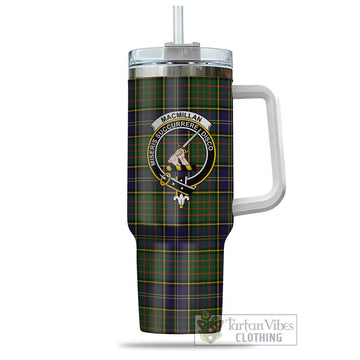 MacMillan Hunting Modern Tartan and Family Crest Tumbler with Handle
