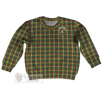 Tartan Vibes Clothing MacMillan (McMillan) Tartan Kid Ugly Sweater with Family Crest