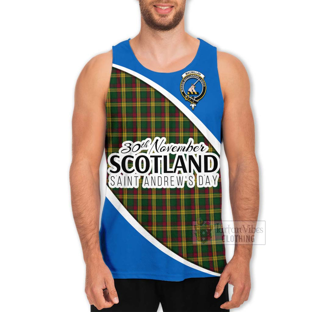 Tartan Vibes Clothing MacMillan (McMillan) Family Crest Tartan Men's Tank Top Celebrate Saint Andrew's Day in Style