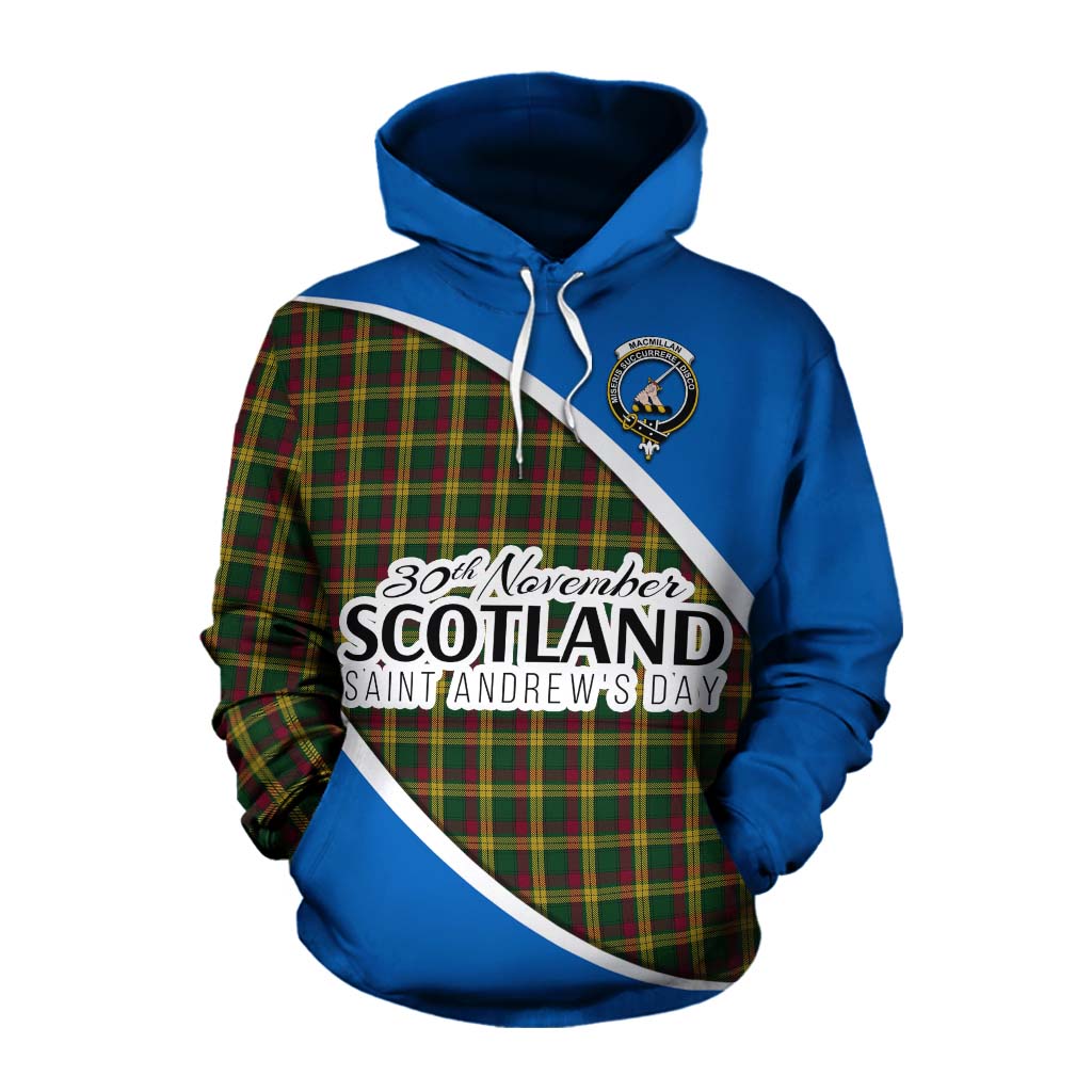 Tartan Vibes Clothing MacMillan (McMillan) Family Crest Tartan Cotton Hoodie Celebrate Saint Andrew's Day in Style