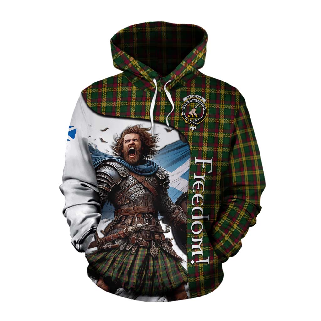 Tartan Vibes Clothing MacMillan (McMillan) Crest Tartan Cotton Hoodie Inspired by the Freedom of Scottish Warrior