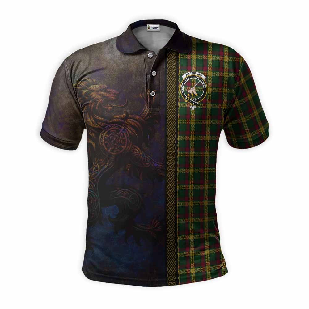 Tartan Vibes Clothing MacMillan (McMillan) Tartan Family Crest Polo Shirt Alba Gu Brath Be Brave Lion Ancient Style