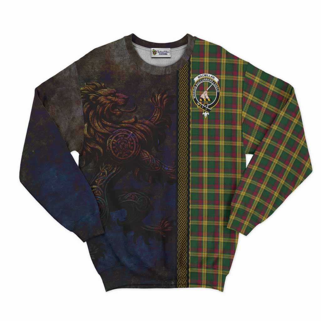 Tartan Vibes Clothing MacMillan (McMillan) Tartan Family Crest Sweatshirt Alba Gu Brath Be Brave Lion Ancient Style