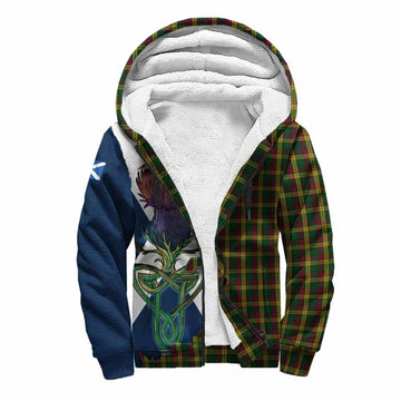 MacMillan (McMillan) Tartan Family Crest Sherpa Hoodie Scottish Thistle Celtic Inspired