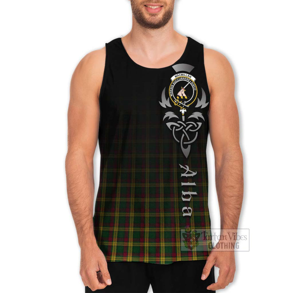 Tartan Vibes Clothing MacMillan (McMillan) Tartan Men's Tank Top Featuring Alba Gu Brath Family Crest Celtic Inspired
