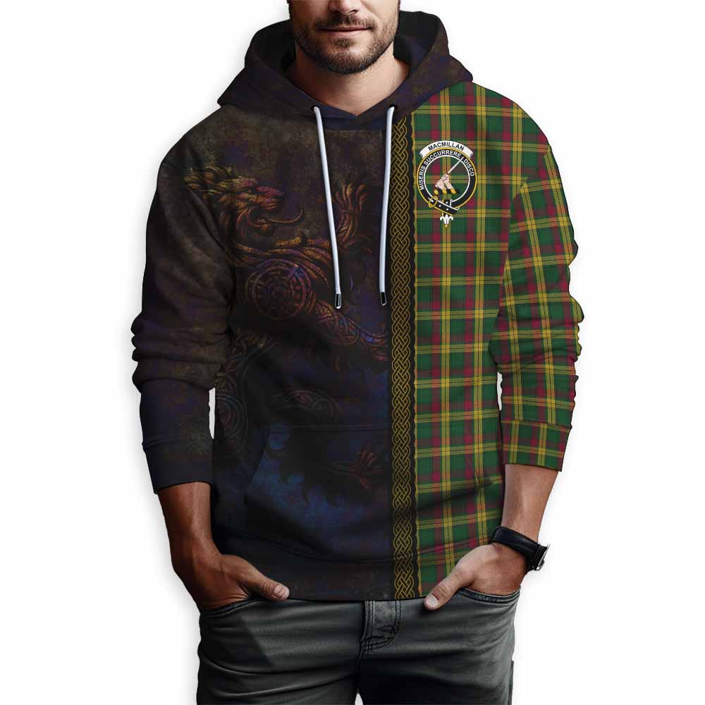 Tartan Vibes Clothing MacMillan (McMillan) Tartan Family Crest Hoodie Alba Gu Brath Be Brave Lion Ancient Style