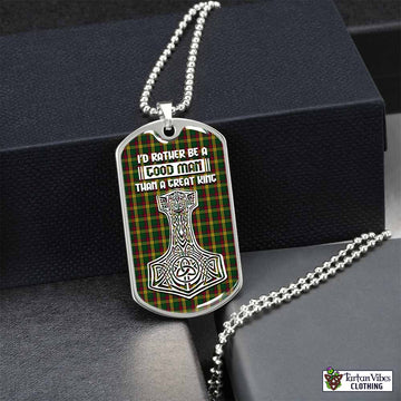 Tartan Vibes Clothing MacMillan (McMillan) Tartan Dog Tag Necklace Viking Mjolnir Style