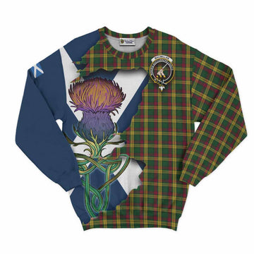 Tartan Vibes Clothing MacMillan (McMillan) Tartan Family Crest Sweatshirt Scottish Thistle Celtic Inspired