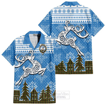 MacMillan (McMillan) Clan Christmas Hawaiian Shirt Celtic Reindeer Style