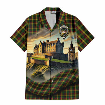 MacMillan (McMillan) Tartan Family Crest Hawaiian Shirt with Scottish Ancient Castle Style