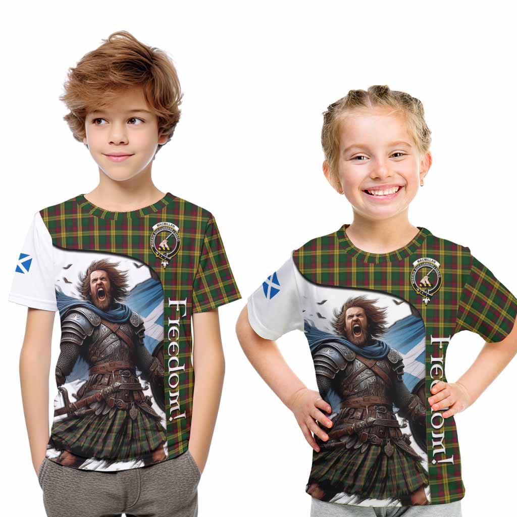 Tartan Vibes Clothing MacMillan (McMillan) Crest Tartan Kid T-Shirt Inspired by the Freedom of Scottish Warrior