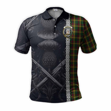 MacMillan (McMillan) Tartan Polo Shirt with Family Crest Cross Sword Thistle Celtic Vibes