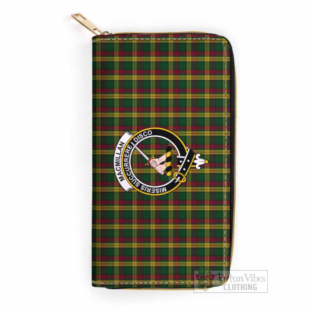 Tartan Vibes Clothing MacMillan (McMillan) Tartan Women's Leather Wallet with Family Crest
