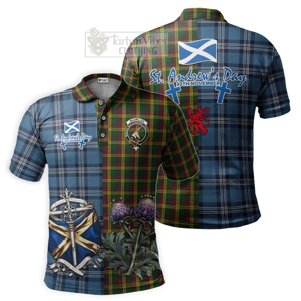 Tartan Vibes Clothing MacMillan (McMillan) Tartan Polo Shirt Happy St. Andrew's Day Half Tartan Style